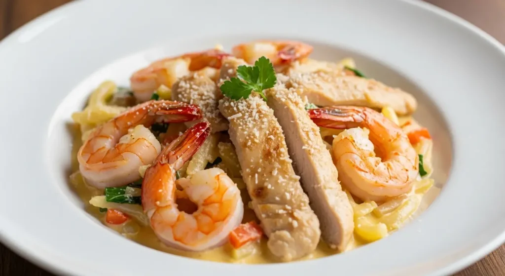 Chicken and Shrimp Carbonara