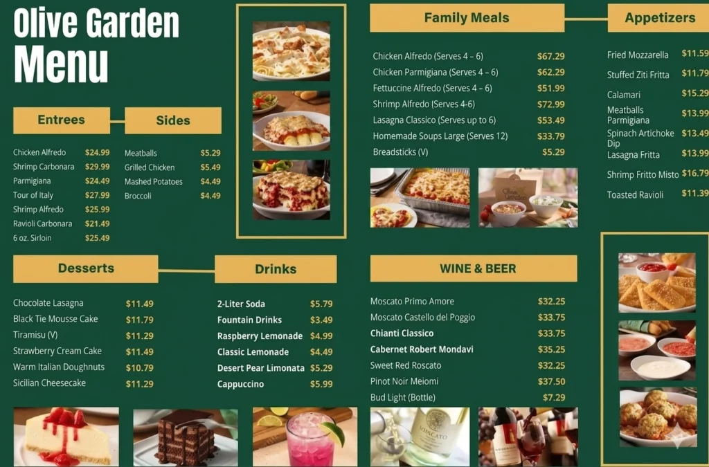 Olive Garden Menu with prices