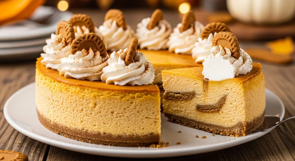 Pumpkin Cookie Butter Cheesecake (V)