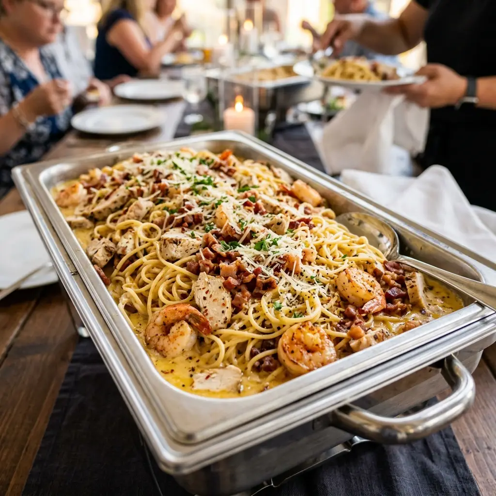Chicken and Shrimp Carbonara