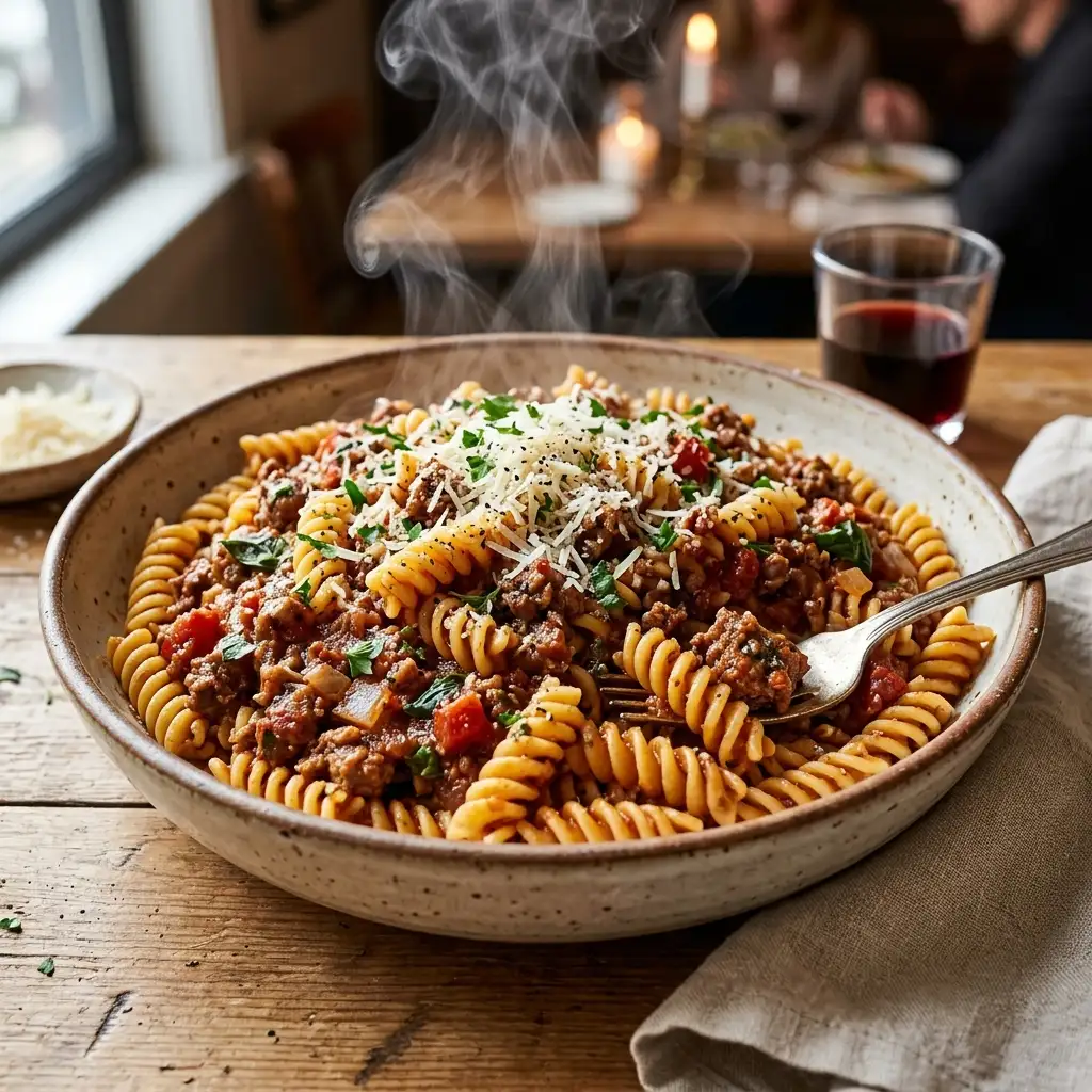Gluten-Free Rotini with Meat Sauce
